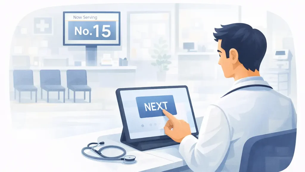 診察室から「次の方」をワンタッチで呼び入れる ── 個人クリニックのための番号案内システム導入ガイド