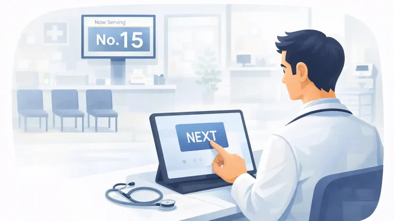 診察室から「次の方」をワンタッチで呼び入れる ── 個人クリニックのための番号案内システム導入ガイド